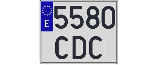 5580CDC matricula cuadrada