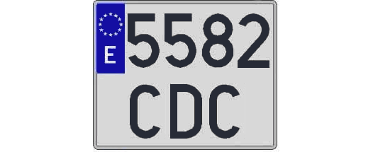 5582CDC matricula cuadrada