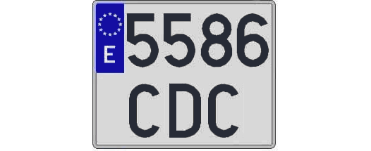 5586CDC matricula cuadrada
