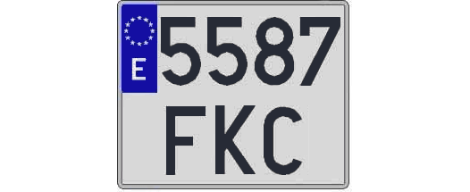 5587FKC matricula cuadrada