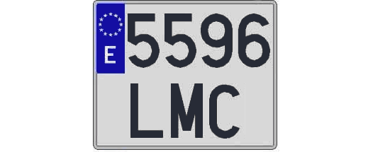5596LMC matricula cuadrada
