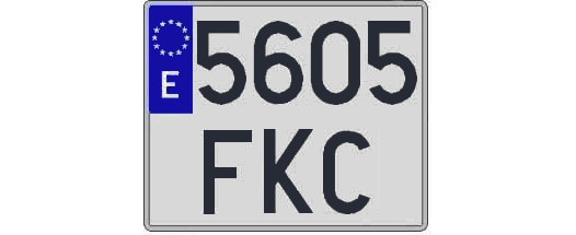 5605FKC matricula cuadrada