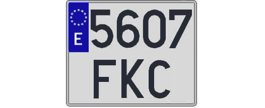 5607FKC matricula cuadrada