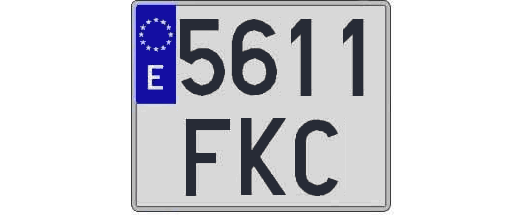 5611FKC matricula cuadrada