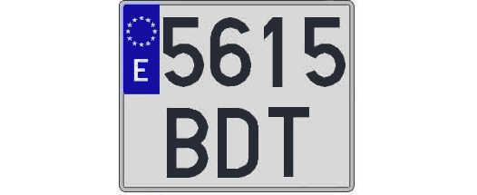 5615BDT matricula cuadrada