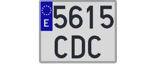 5615CDC matricula cuadrada