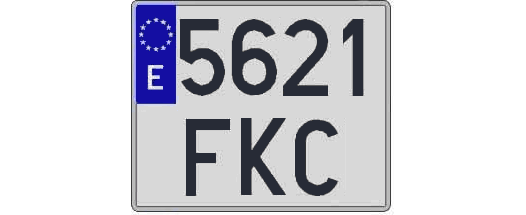 5621FKC matricula cuadrada