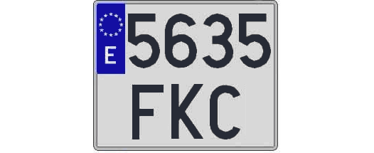 5635FKC matricula cuadrada