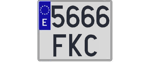 5666FKC matricula cuadrada