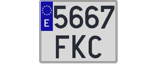 5667FKC matricula cuadrada