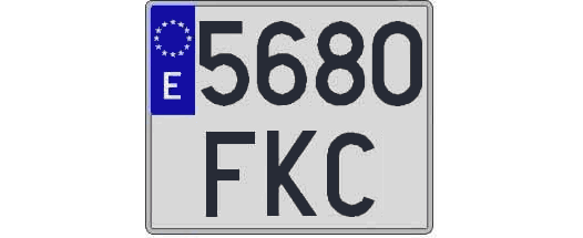 5680FKC matricula cuadrada