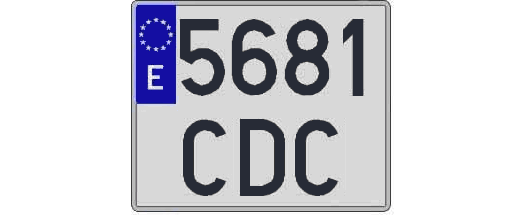 5681CDC matricula cuadrada