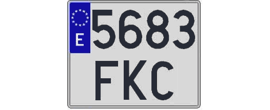 5683FKC matricula cuadrada