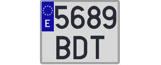 5689BDT matricula cuadrada