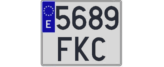 5689FKC matricula cuadrada