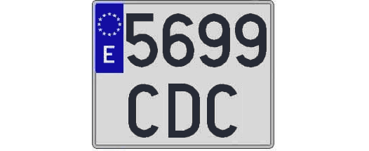 5699CDC matricula cuadrada