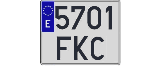 5701FKC matricula cuadrada