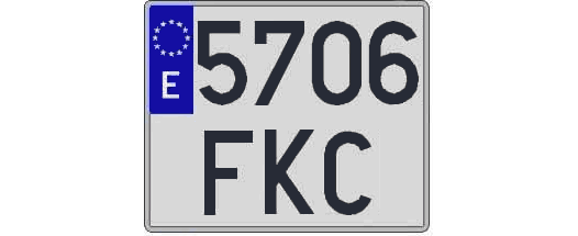 5706FKC matricula cuadrada