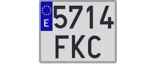 5714FKC matricula cuadrada