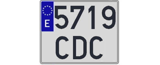 5719CDC matricula cuadrada