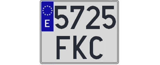 5725FKC matricula cuadrada