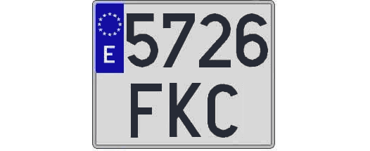 5726FKC matricula cuadrada