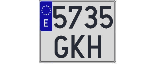 5735GKH matricula cuadrada