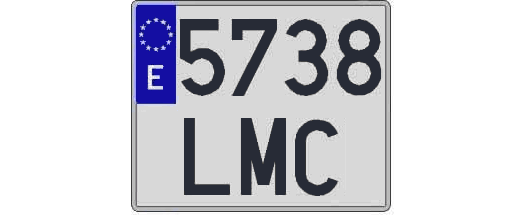 5738LMC matricula cuadrada
