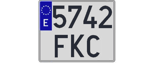 5742FKC matricula cuadrada