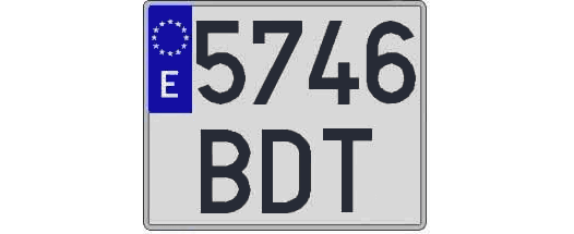 5746BDT matricula cuadrada