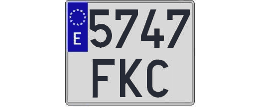 5747FKC matricula cuadrada