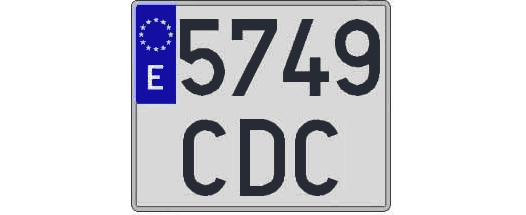 5749CDC matricula cuadrada