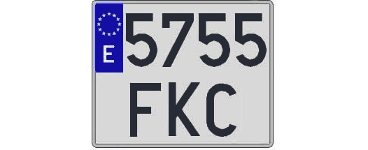 5755FKC matricula cuadrada