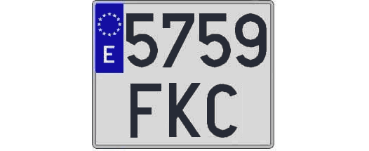 5759FKC matricula cuadrada