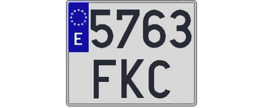 5763FKC matricula cuadrada