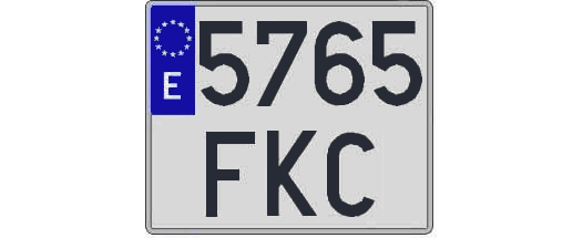 5765FKC matricula cuadrada