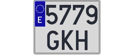 5779GKH matricula cuadrada
