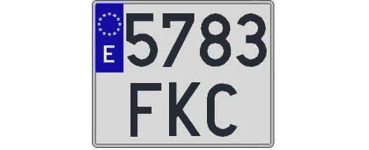 5783FKC matricula cuadrada