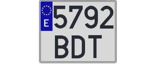 5792BDT matricula cuadrada