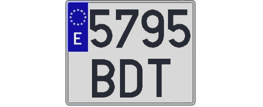 5795BDT matricula cuadrada