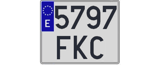 5797FKC matricula cuadrada