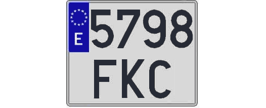 5798FKC matricula cuadrada