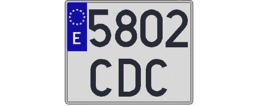 5802CDC matricula cuadrada