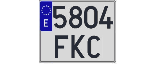 5804FKC matricula cuadrada