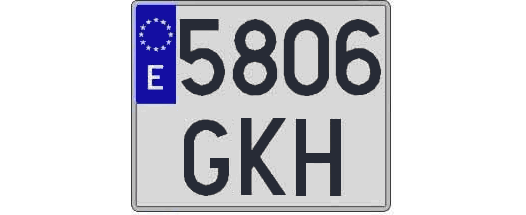 5806GKH matricula cuadrada