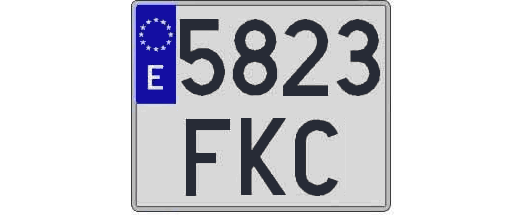 5823FKC matricula cuadrada