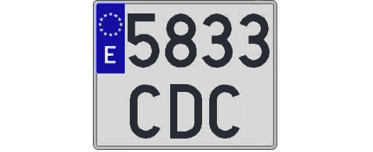 5833CDC matricula cuadrada