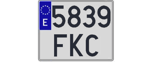 5839FKC matricula cuadrada