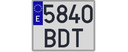 5840BDT matricula cuadrada