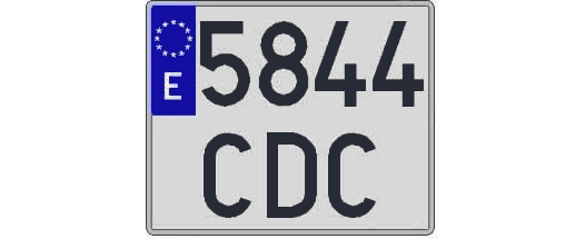 5844CDC matricula cuadrada